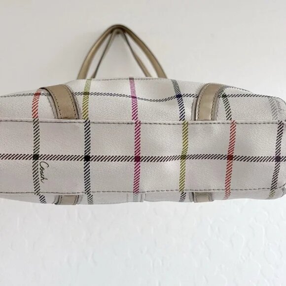 Coach Heritage Tattersall Signature Leather Shoulder Bag Purse, Wristlet & Dusty - Picture 7 of 16